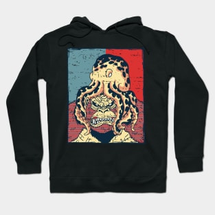 Angry Gorilla Octopus Vintage Retro Distressed Colors Hoodie